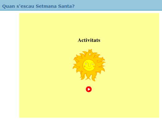 Quan s'escau Setmana Santa? | Recurso educativo 37916