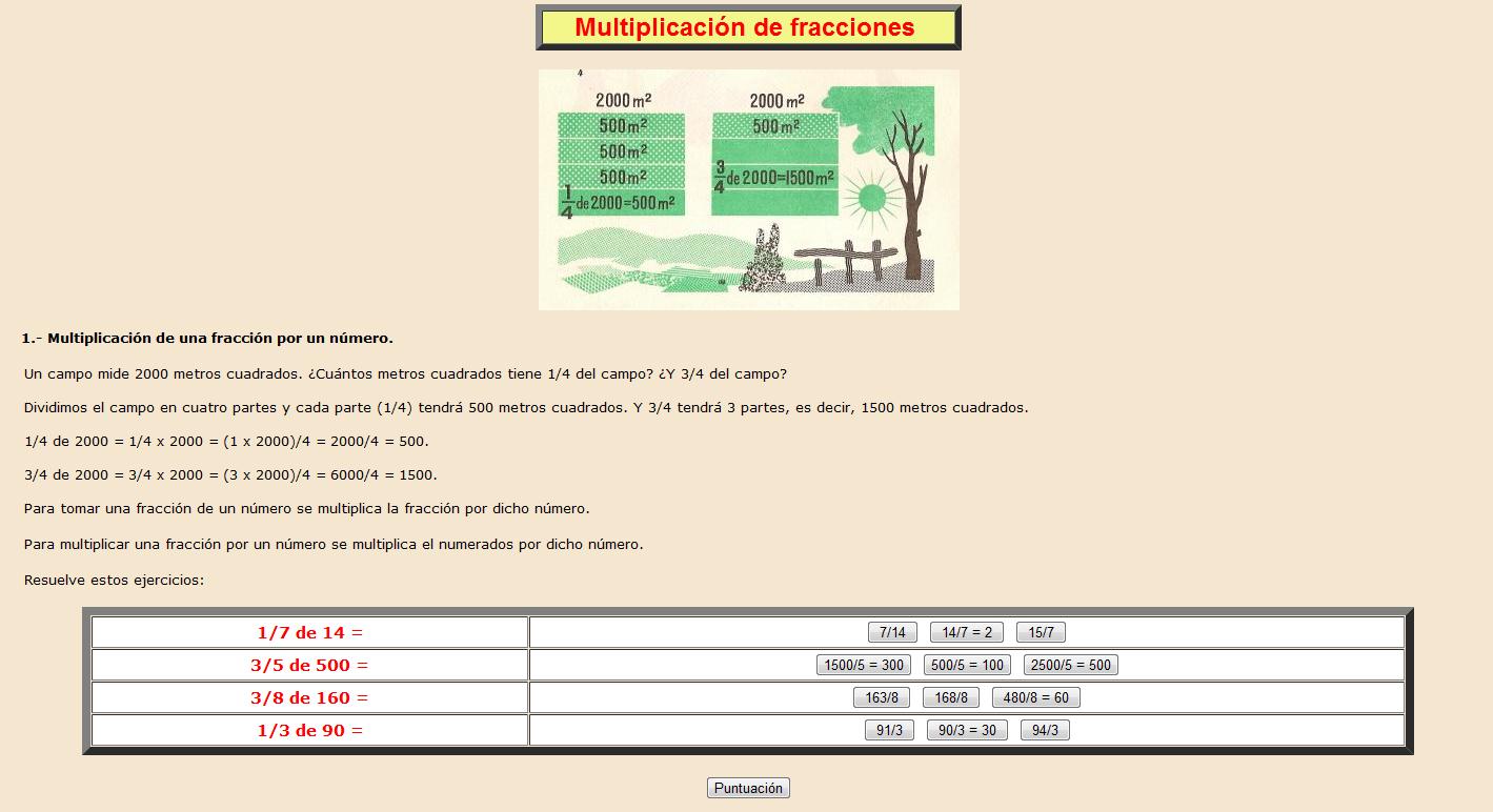 Multiplicación de fracciones | Recurso educativo 38004